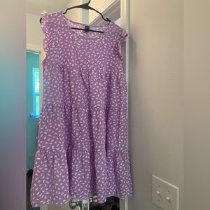 Purple and white pattern dress